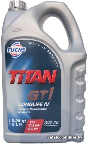 Fuchs Titan GT1 Longlife IV 0W-20 5л моторное масло купить в Минске