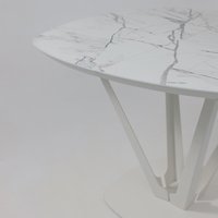 Кухонный стол Listvig Merlin 110-150х75 (МДФ+HPL-пластик белый Monte Belo/белый)