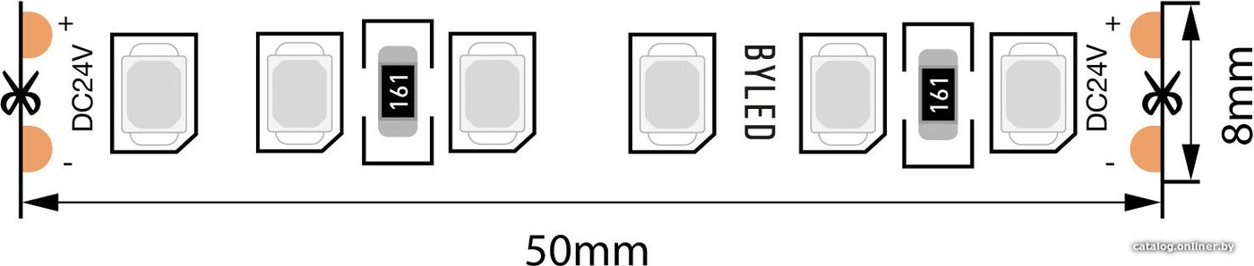Светодиодная лента Byled BLS2835-120-24-9.6-G
