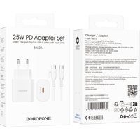 Сетевое зарядное Borofone BA82A USB Type-C (белый)