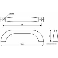  AKS скоба мет. MALIBU 96 черный матовый,