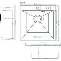 Кухонная мойка Schtoff Best Silver 6050 + коландер металл K-1 BLACK + дозатор SD-1 SILVER