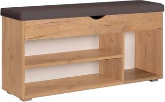 Банкетка Кимер Харис Тип 3 (дуб крафт золотой/кожзам коричневый)