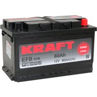 Автомобильный аккумулятор KRAFT EFB 80 R+ (80 А·ч)