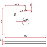 ЗОВ Столешница HPL 38 CHPL38T695458C1 (туя)