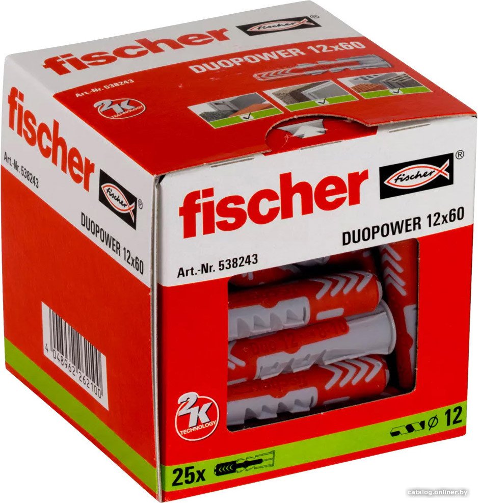 Дюбель универсальный Fischer DuoPower 12 x 60 538243 (25 шт)