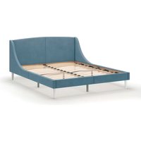 Кровать MONOFIX Лотти 160x200 (микровелюр/серый/голубой)