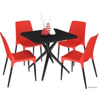 Обеденная группа Sheffilton SHT-DS208 (черный/красный)