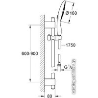 Душевой гарнитур  Grohe Power&Soul 160 27750000