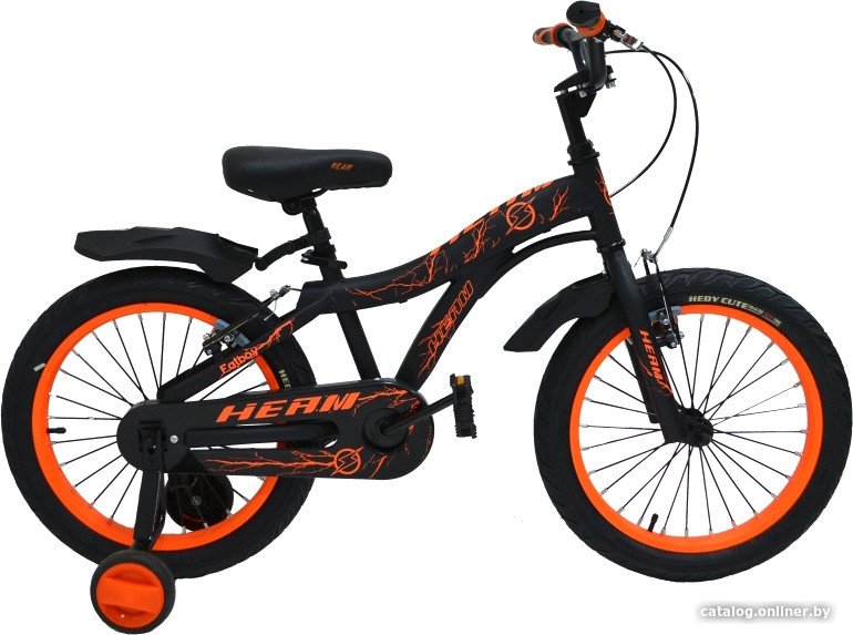Детский велосипед Heam Fatboy 18 (матовый чёрный/оранжевый)