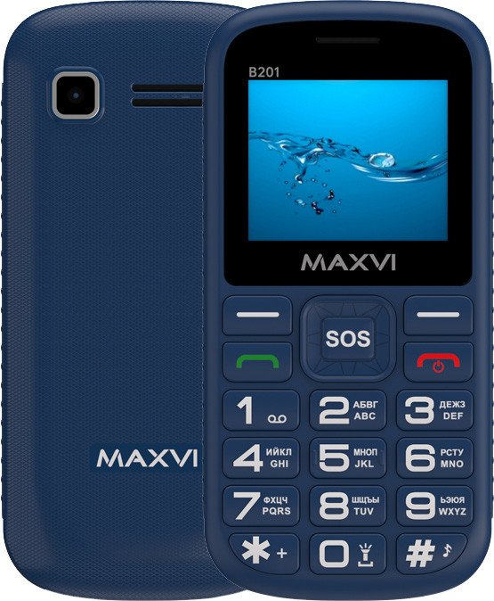 Кнопочный телефон Maxvi B201 (синий)