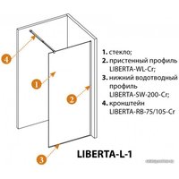 Душевая стенка Cezares LIBERTA-L-1-120-GR-Cr