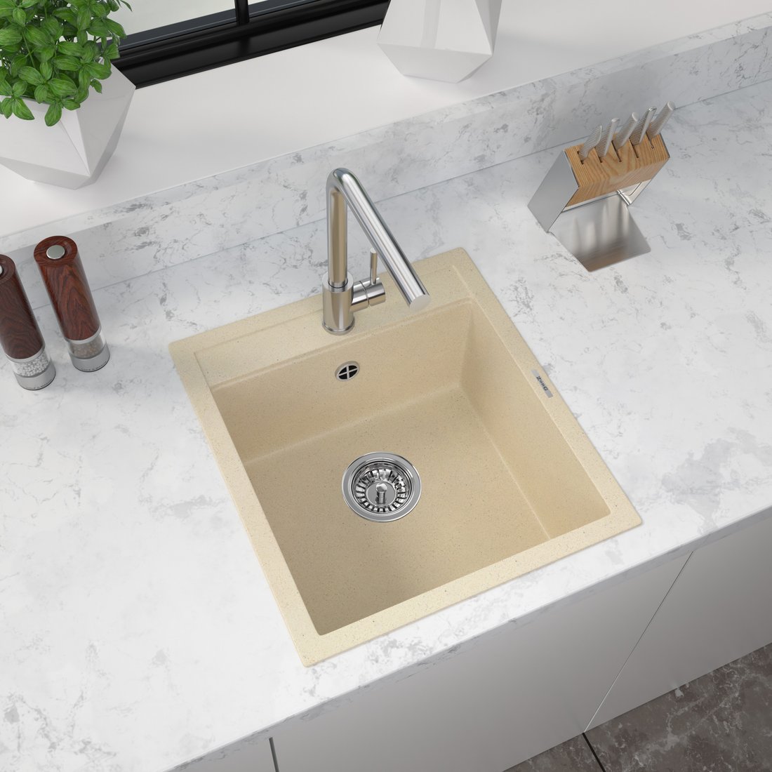 

Кухонная мойка ZorG Como 46 (слоновая кость)