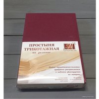 Простыня Альвитек Трикотажная на резинке 90x200x20 ПТР-МАР-090 (марсала)