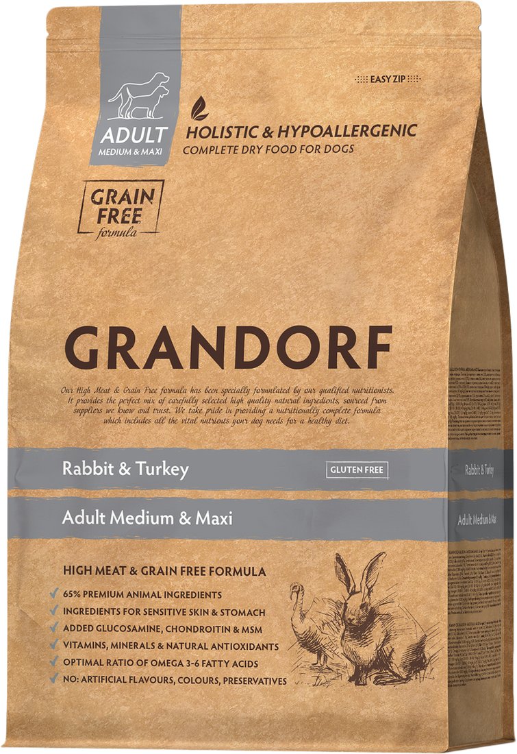 

Сухой корм для собак Grandorf Adult Medium & Maxi Rabbit & Turkey (с кроликом и индейкой) 3 кг