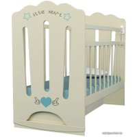 Классическая детская кроватка VDK Little Heart колесо-качалка с маятником (слоновая кость)