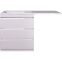 Symbolite Тумба с умывальником Даллас 150 Люкс Plus 3 ящика + Даллас 150x48.2 (левый, белый)