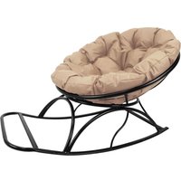 Кресло-качалка M-Group Папасан 12710401 (черный/бежевая подушка)