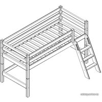 Кровать-чердак Мебельград Соня вариант 12 (массив сосны белый)