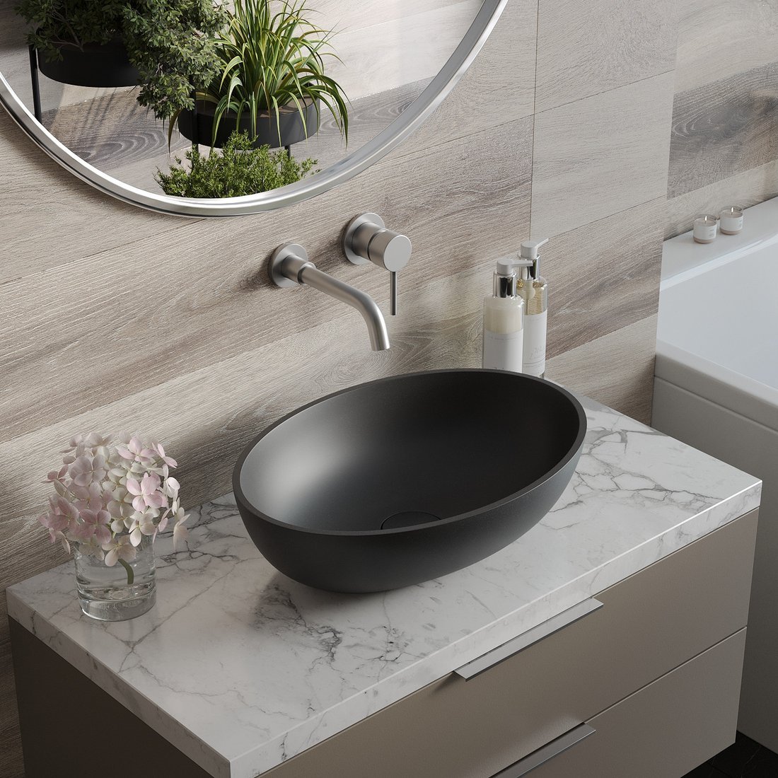 Умывальник Roxen Nimfa black 300160-B