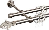 

Карниз для штор АС ФОРОС Grace D16Г/16Г составной + наконечники Магнолия (3м, сатин)