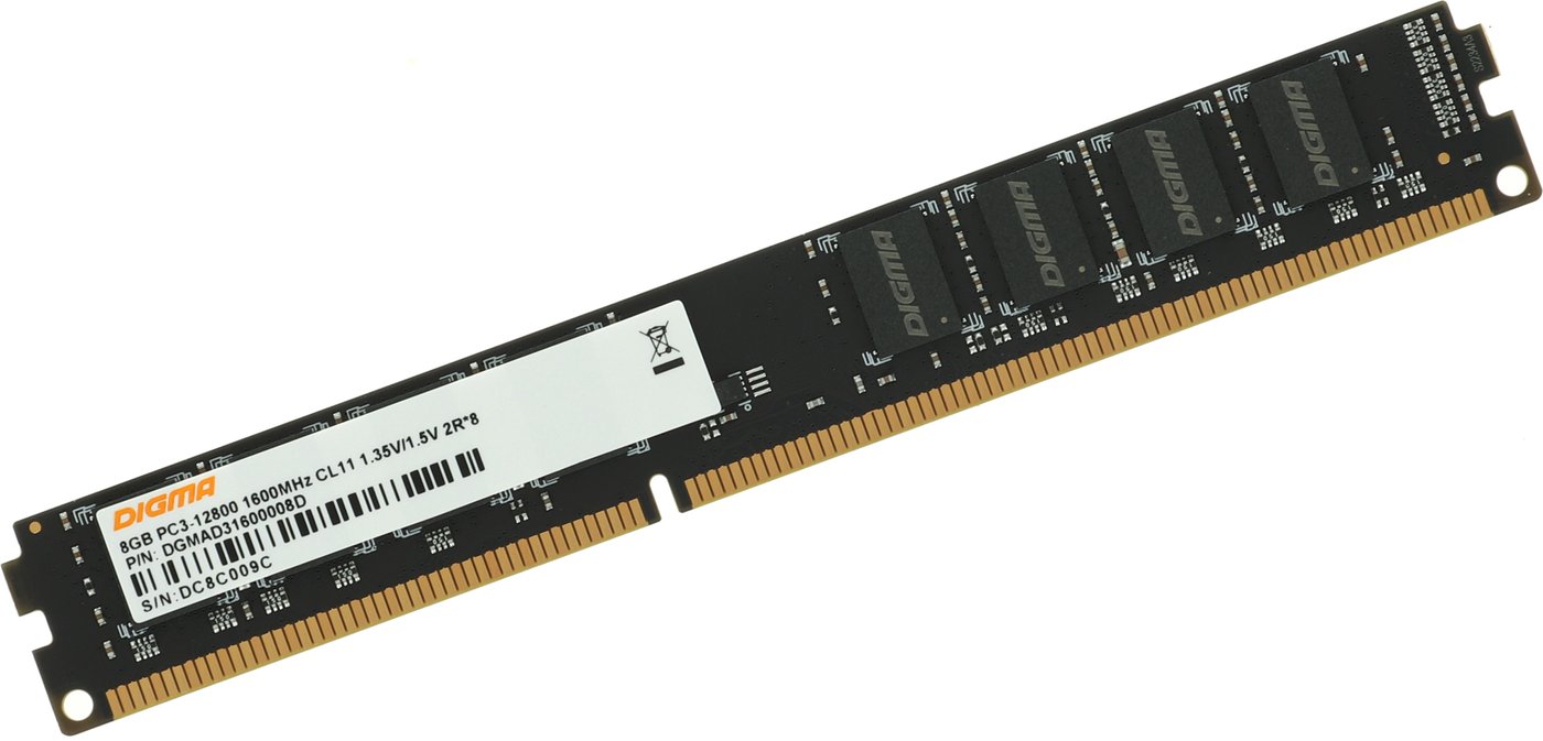 

Оперативная память Digma 8ГБ DDR3 1600 МГц DGMAD31600008D