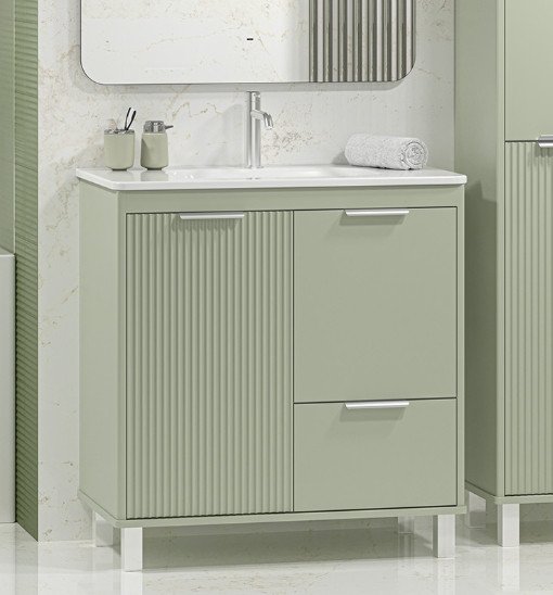 

Brevita Тумба с умывальником Risacca Pistachio 80 RIS-06080-0842Я+B-OND080-01 (фисташковый)