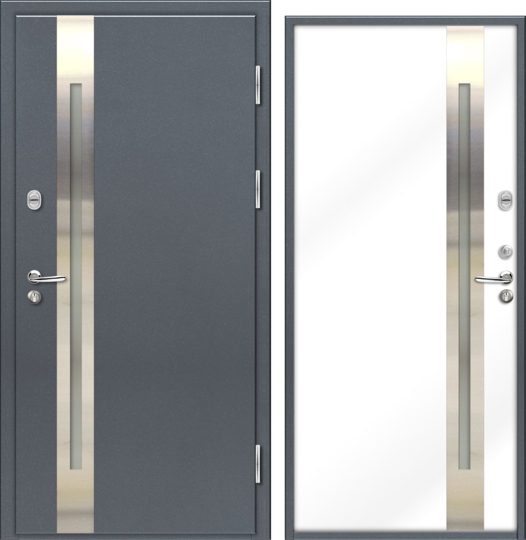 

Металлическая дверь NORD DOORS Норд 70 НС-18Н21Ч37016-П (правый, антрацитово-серый/белый)