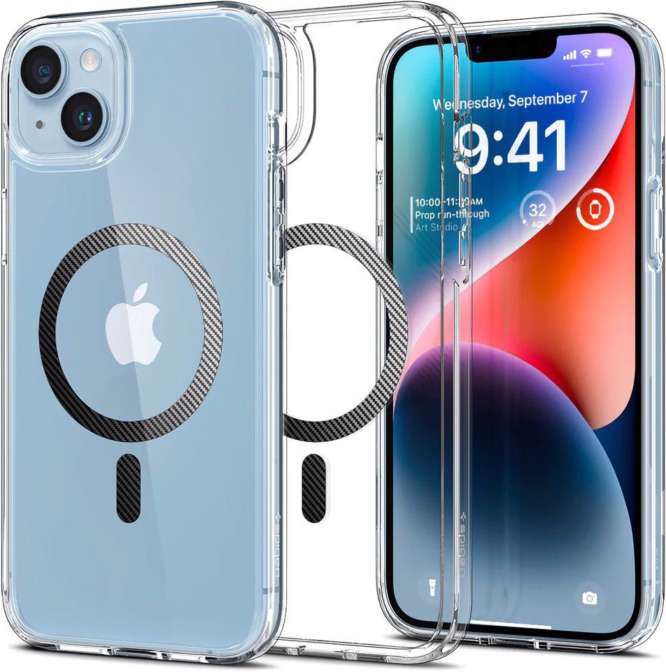 

Чехол для телефона Spigen Ultra Hybrid Mag Magsafe iPhone 14 Plus ACS04904 (carbon fiber)