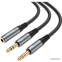 Адаптер Hoco UPA21 Jack 3.5 (M) - х2 Jack 3.5 (F)