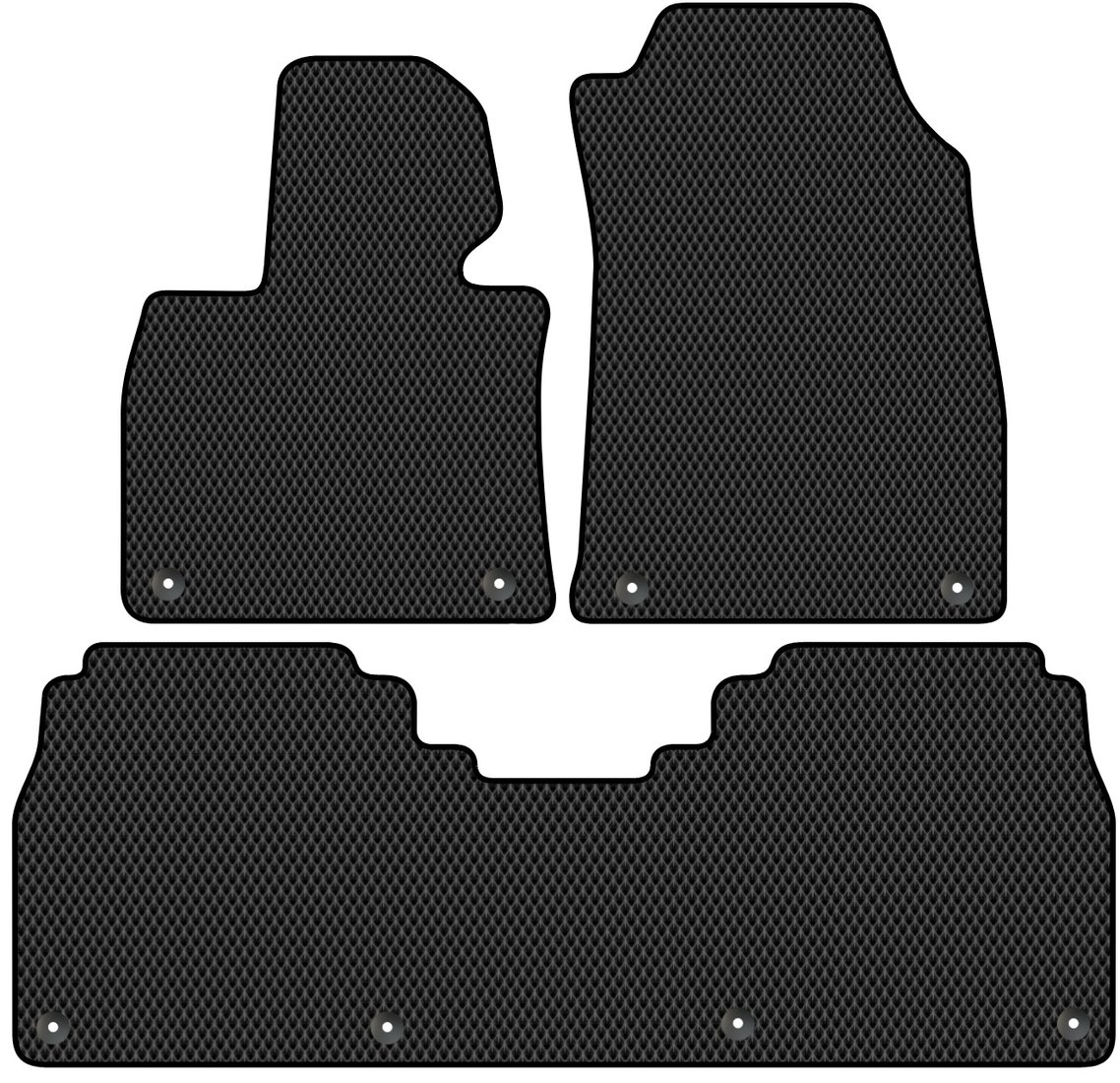 

Комплект ковриков для авто Alicosta Hongqi E-HS9 I (suv / E-HS9) 2021 - Н.В. задний цельный (черный, ромб)