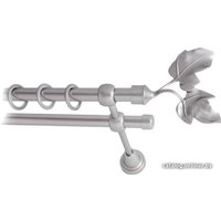 Карниз для штор Lm Decor Лист (сатин, гладкая, 2.4м 25мм, 2 ряда)