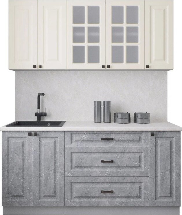 

Готовая кухня Интерлиния Мила Деко 1.7Б (керамика/белый/опал светлый)