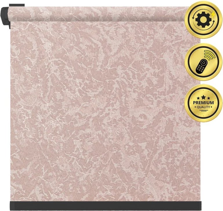 

Рулонная электроштора НеоФьюжен Джерси 120х250 левая (пыльная роза, черная фурнитура)