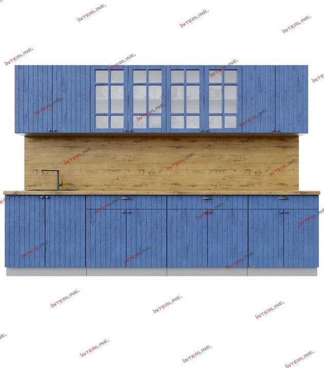 

Готовая кухня Интерлиния Берес 3.1А (дуб лазурный/дуб бунратти)