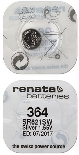 Батарейка Renata SR364/SR621SW/AG1 1.55V 22mAh 6.8x2.1mm