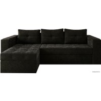 Угловой диван Настоящая мебель Константин с декором (боннель, вельвет, черный)