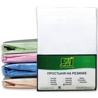 Простыня Альвитек Сатин однотонный на резинке 180x200x25 ПР-СО-Р-180(180)-БЕЛ (белый)