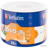 DVD-R диск Verbatim 4.7Gb 16x 43793 (50 шт.)