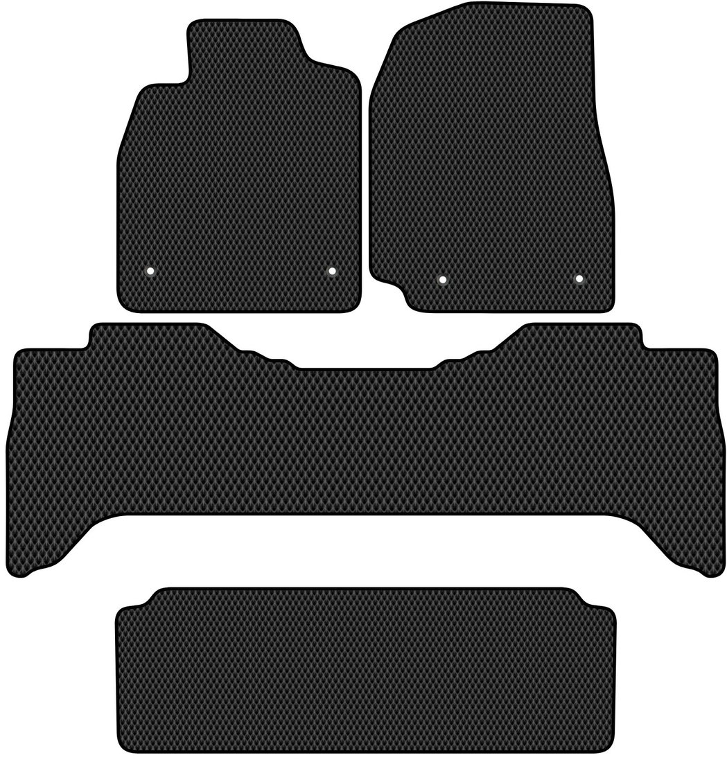 Комплект ковриков для авто Alicosta Lexus LX470 (suv / j100) +3 ряд 2002 - 2007 (черный, ромб)