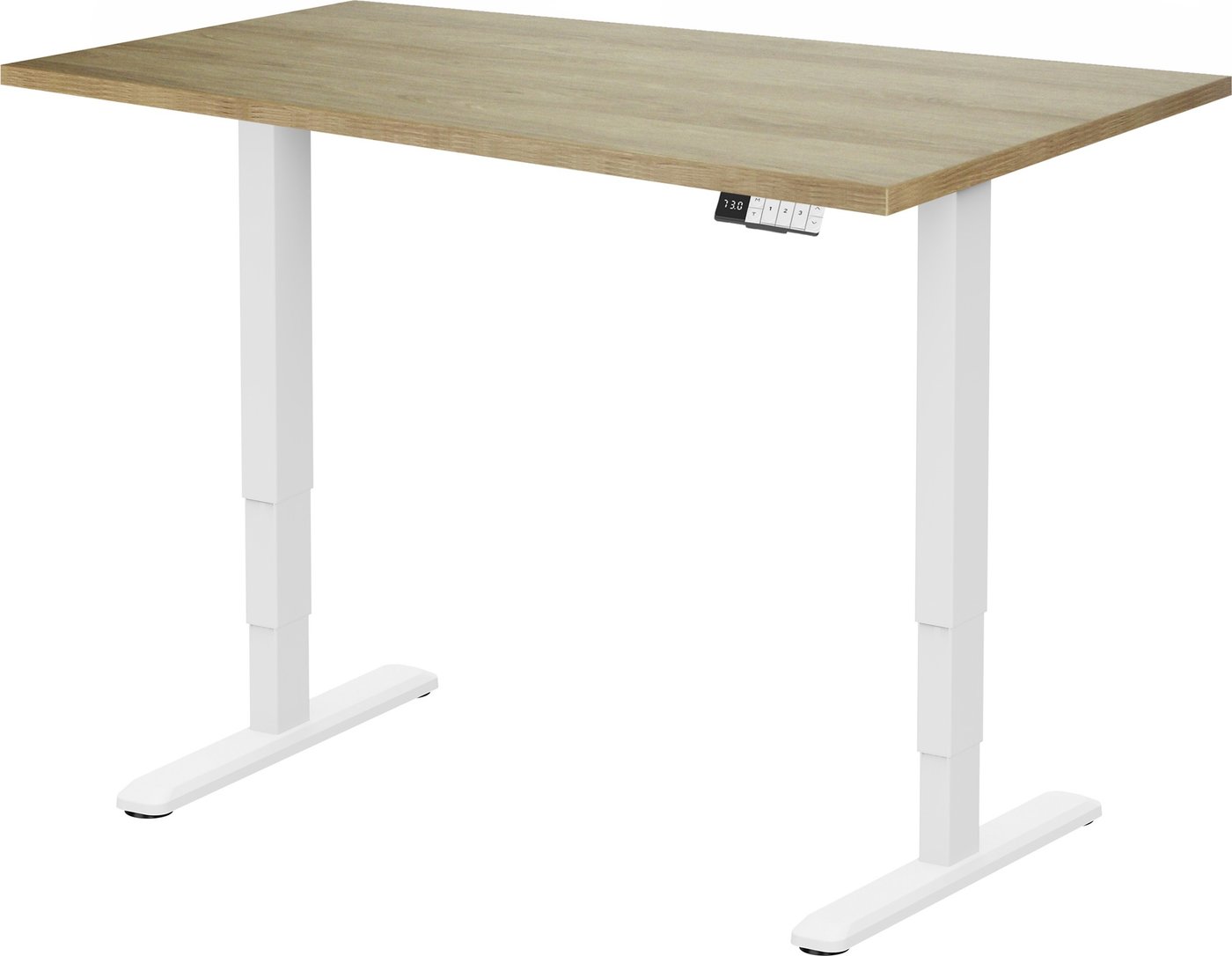 Стол с регулировкой высоты ErgoSmart Unique Ergo Desk 1360x800x36мм (дуб натуральный/белый)