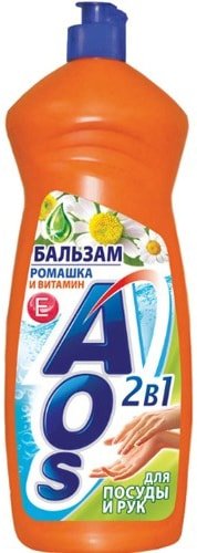 Средство для мытья посуды AOS Бальзам Ромашка и витамин E 900 мл
