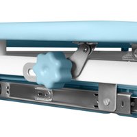 Ученический стол Anatomica Ara с подставкой для книг и выдвижным органайзером (белый/голубой)