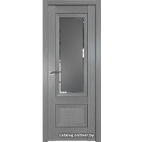 Межкомнатная дверь ProfilDoors 2.90XN R 80x200 (грувд серый/стекло square графит)