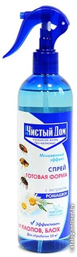 Спрей от насекомых Чистый дом от клопов и блох спрей с экстрактом ромашки 400 мл