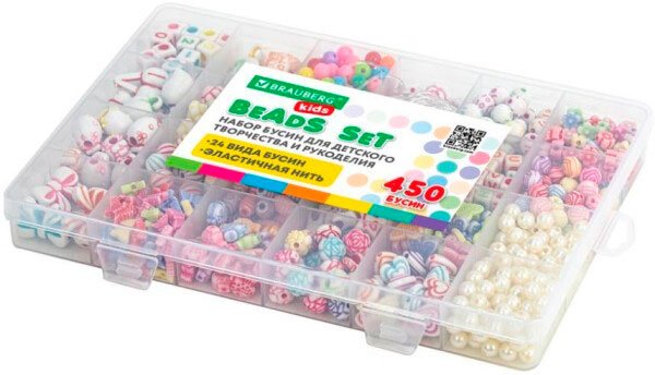 

Бусины BRAUBERG Beads set 664695 (450 шт)