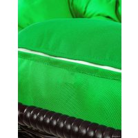 Подвесной диван M-Group Лежебока 11180204 (с коричневым ротангом/зеленая подушка)