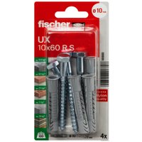 Дюбель универсальный Fischer UX 10X60 R S K NV 90880 (4 шт)