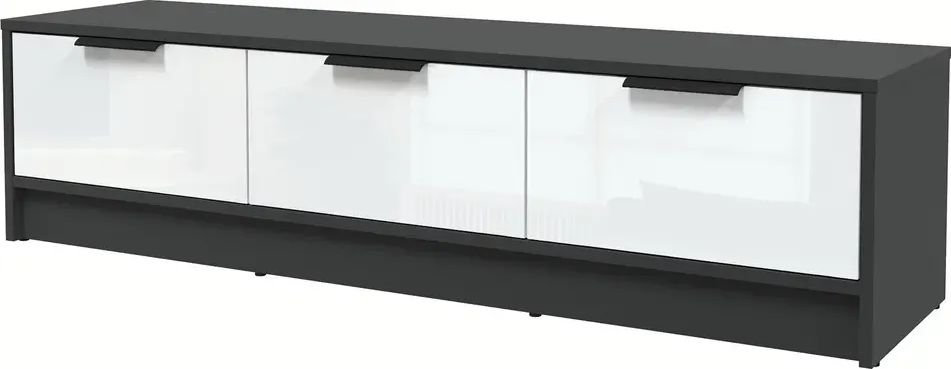 Тумба Интерлиния ТВ Концепт КТ-ТВ3-35 Глосс (антрацит/белый глянец)