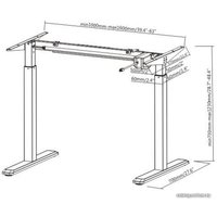 Стол для работы стоя ErgoSmart Electric Desk 1360x800x36 мм (бетон Чикаго светло-серый/черный)